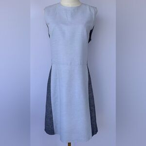 GAP‎ Women’s Linen Blend Two-Tone Color Block Sheath Dress Sleeveless Size 10